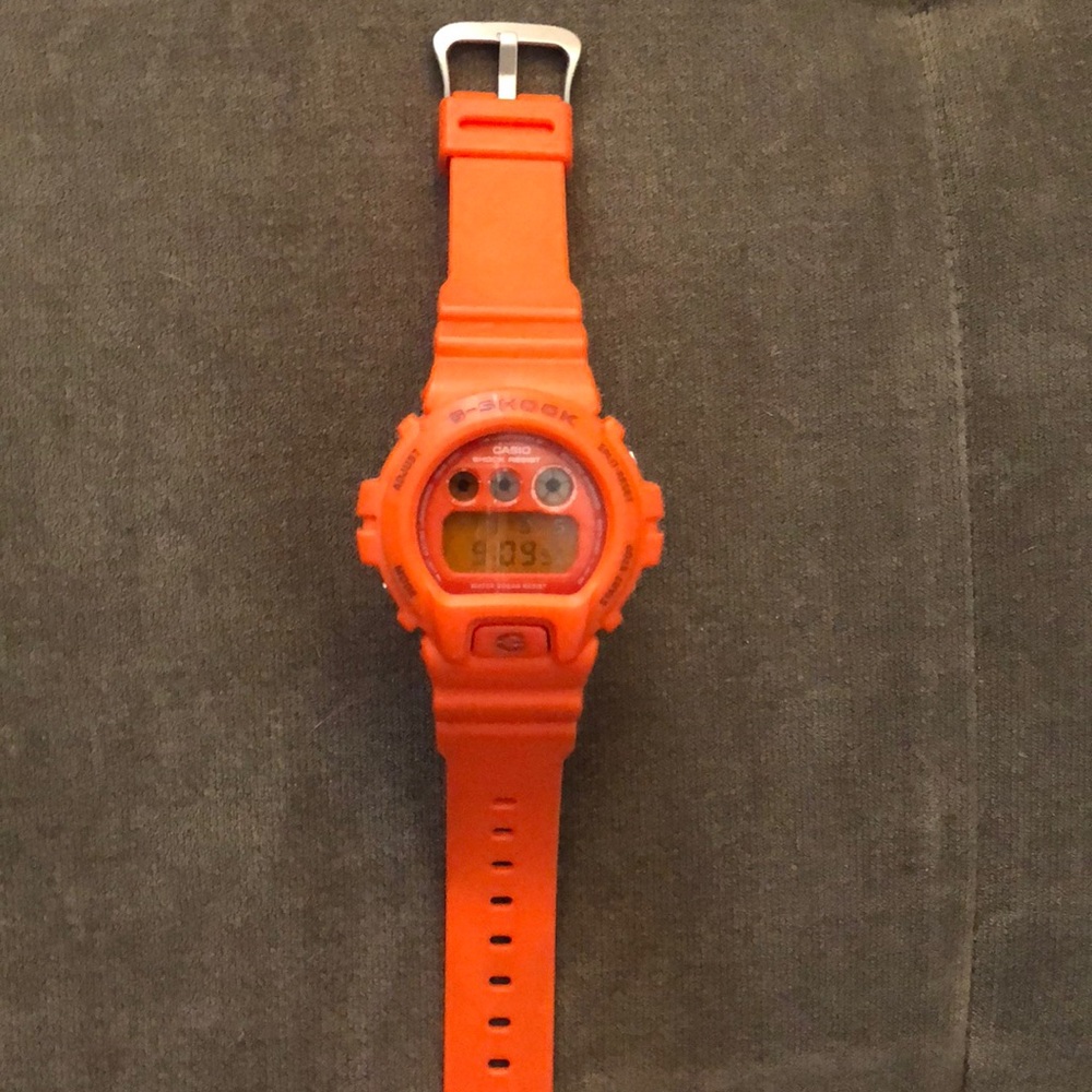 Orange G-Shock watch